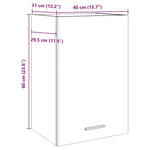 HKH Armário Suspenso Lyon em Carvalho Artisiano - 40x31x60 Cm