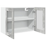 Armario de pared HKH con puerta de cristal Lyon de cemento - 80x31x60 cm - Gris