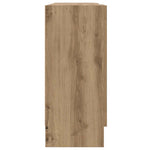 Aparador clásico HKH de madera procesada y cristal, 2 puertas, 120 x 30,5 x 70 cm - Roble artesano