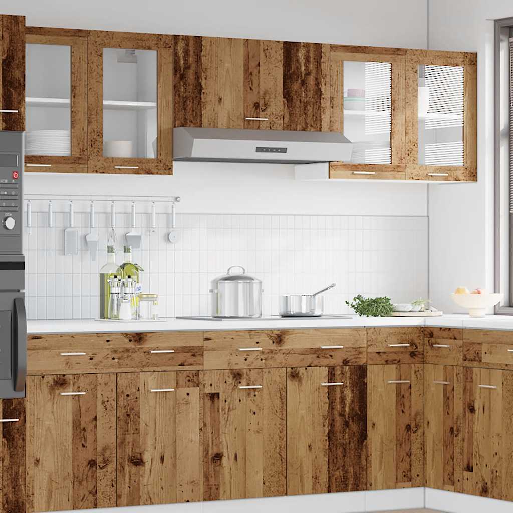 HKH Mueble de pared para cocina con puerta de cristal Lyon