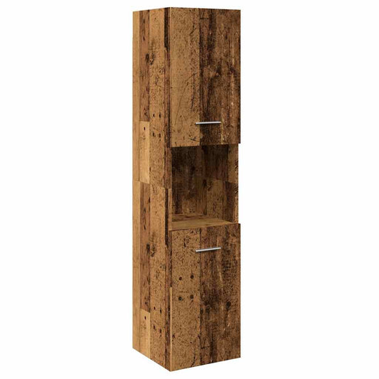 HKH Armário Suspenso de WC em Madeira Velha - 30x30x130cm