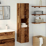 HKH Armario alto de baño de madera vieja - 30x30x130cm