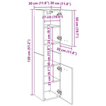 HKH Armario alto de baño de madera vieja - 30x30x130cm