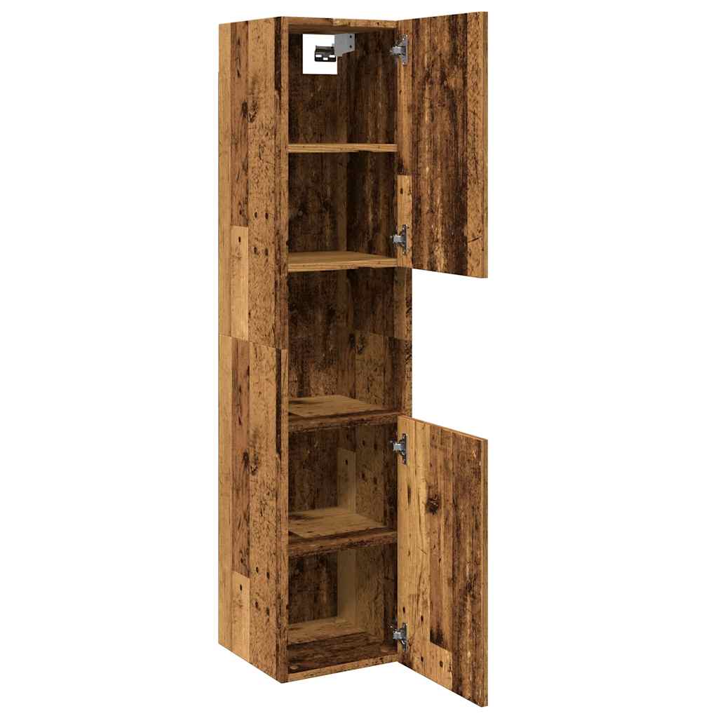 HKH Armario alto de baño de madera vieja - 30x30x130cm