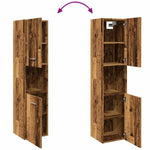 HKH Armario alto de baño de madera vieja - 30x30x130cm