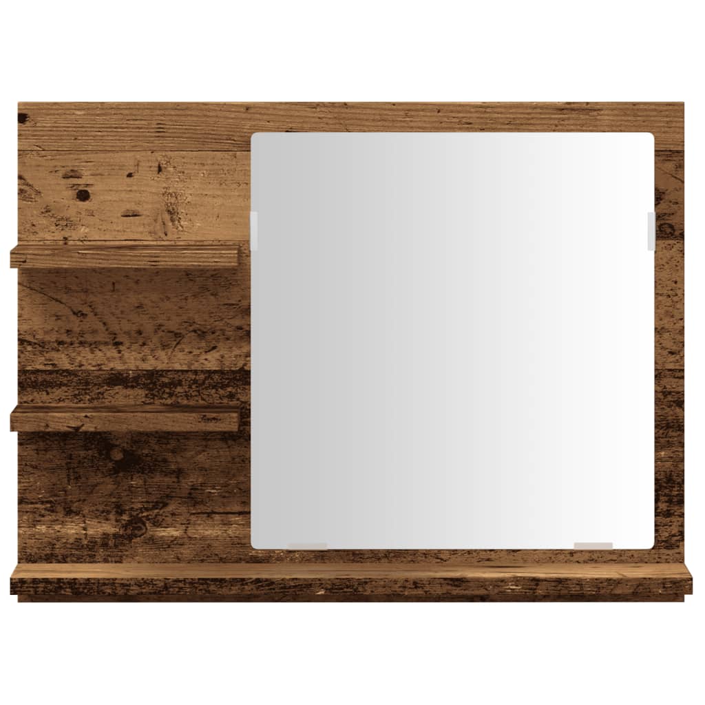 HKH Armario C/ Espejo P/ Cuarto de Baño en Madera Vieja - 60x10,5x45 Cm