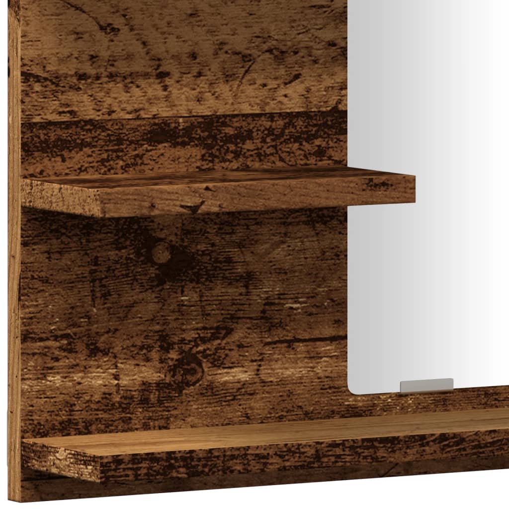 HKH Armario C/ Espejo P/ Cuarto de Baño en Madera Vieja - 60x10,5x45 Cm
