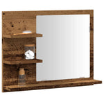 HKH Armario C/ Espejo P/ Cuarto de Baño en Madera Vieja - 60x10,5x45 Cm