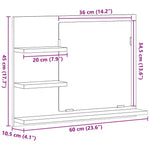 HKH Armário C/ Espelho P/ Casa de Banho em Cimento - 60x10,5x45 Cm - Cinza