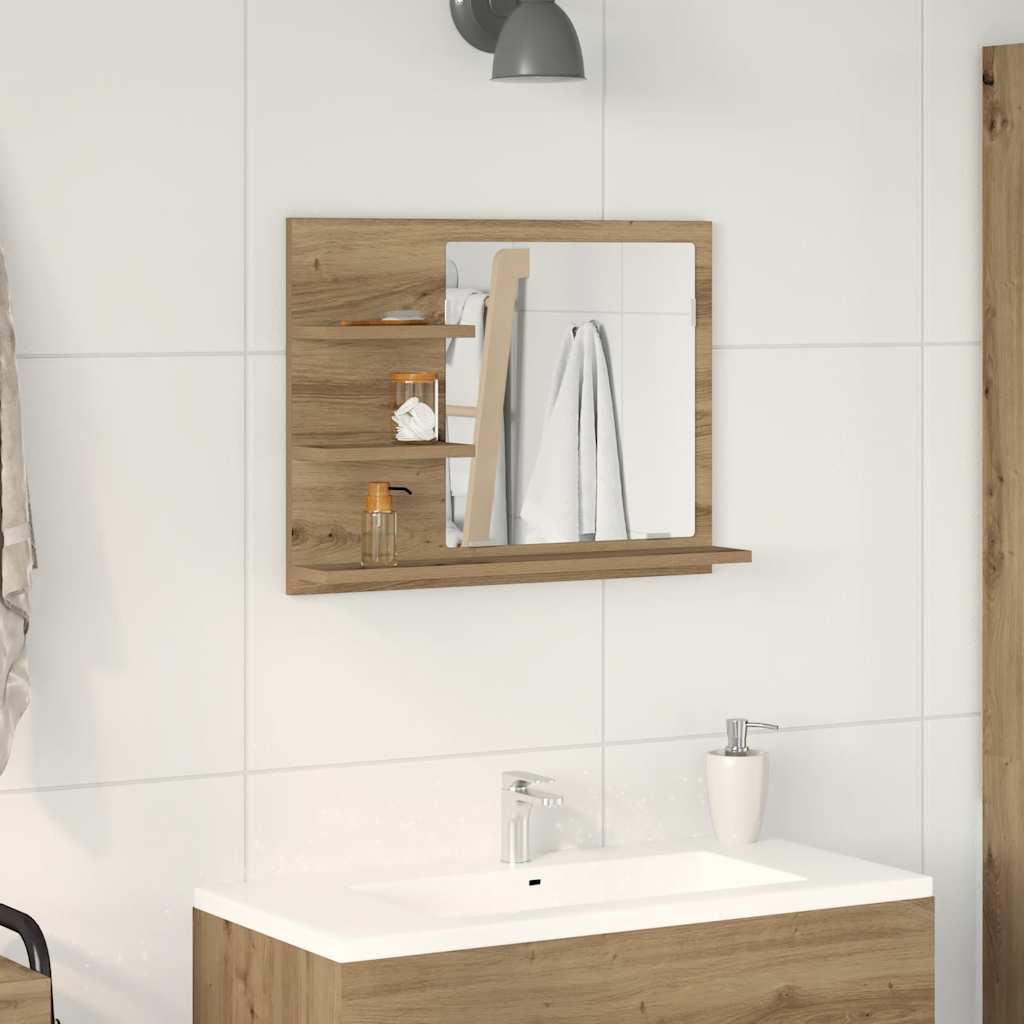 HKH Armário C/ Espelho P/ Casa de Banho em Cimento - 60x10,5x45 Cm - Cinza