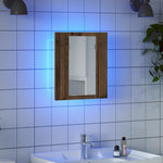 HKH Armario de Baño C/ Espejo/Luces LED en Madera Vieja