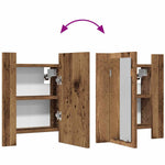 HKH Armario de Baño C/ Espejo/Luces LED en Madera Vieja