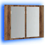 HKH Armario Espejo C/ Leds en Madera Vieja