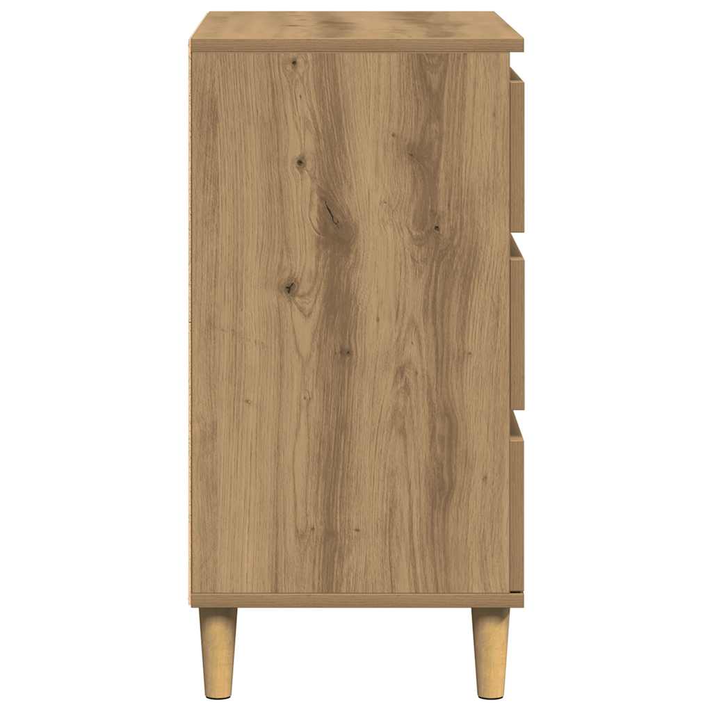 HKH Aparador em derivados de Madeira com 3 Gavetas 60 X 35 X 70 Cm - Carvalho Artisiano