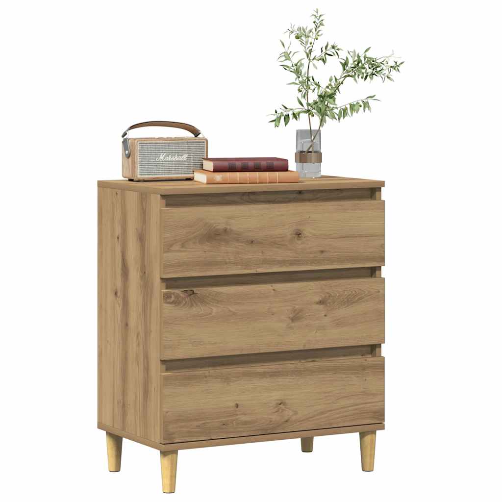 Aparador HKH en derivados de madera con 3 Cajones 60 X 35 X 70 Cm - Roble Artesano