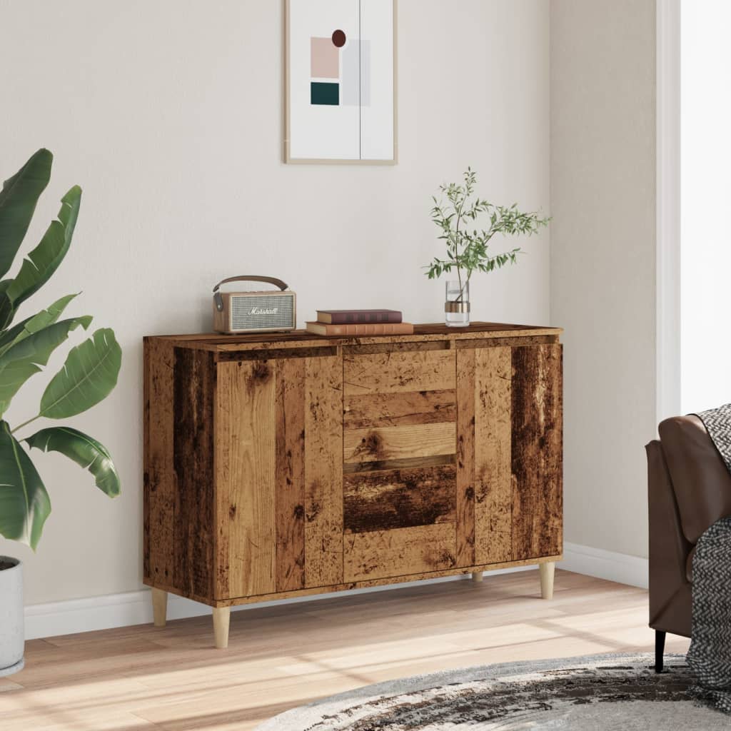 Aparador HKH en derivados de madera, madera maciza de eucalipto 102 x 35 x 70 cm - Madera Vieja