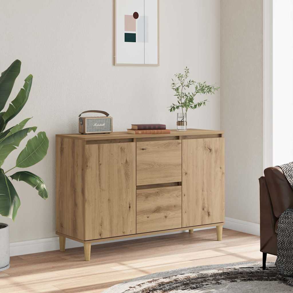 HKH Aparador en derivados de Madera, Madera de Eucalipto Maciza 102 X 35 X 70 Cm - Roble Artesanal