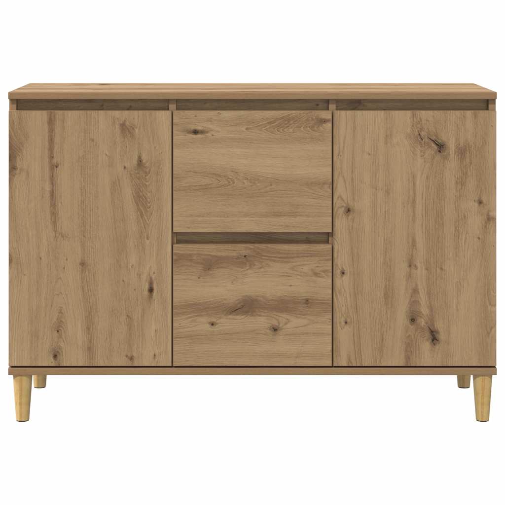 HKH Aparador em derivados de Madeira, Madeira de Eucalipto Maciça 102 X 35 X 70 Cm - Carvalho Artisiano
