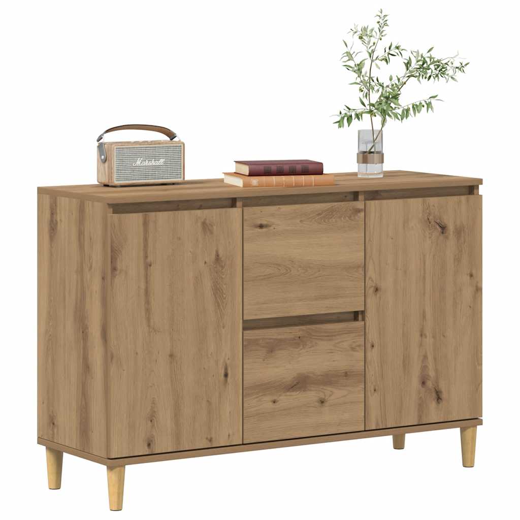 HKH Aparador en derivados de Madera, Madera de Eucalipto Maciza 102 X 35 X 70 Cm - Roble Artesanal