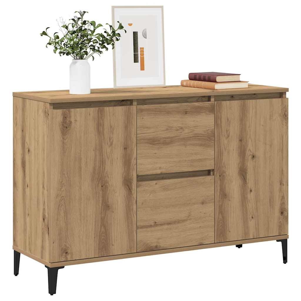 HKH Aparador Industrial en derivados de Madera, Metal 102 X 35 X 70 Cm - Roble Artesano