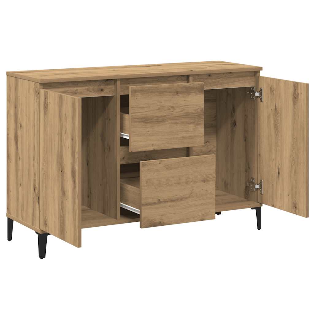 HKH Aparador Industrial en derivados de Madera, Metal 102 X 35 X 70 Cm - Roble Artesano