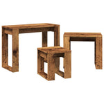 HKH Juego de 3 Mesas Anidables de Derivados de Madera - Antiguo