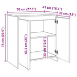 HKH Aparador de derivados de madera 70 x 41 x 75 cm - Roble artesanal