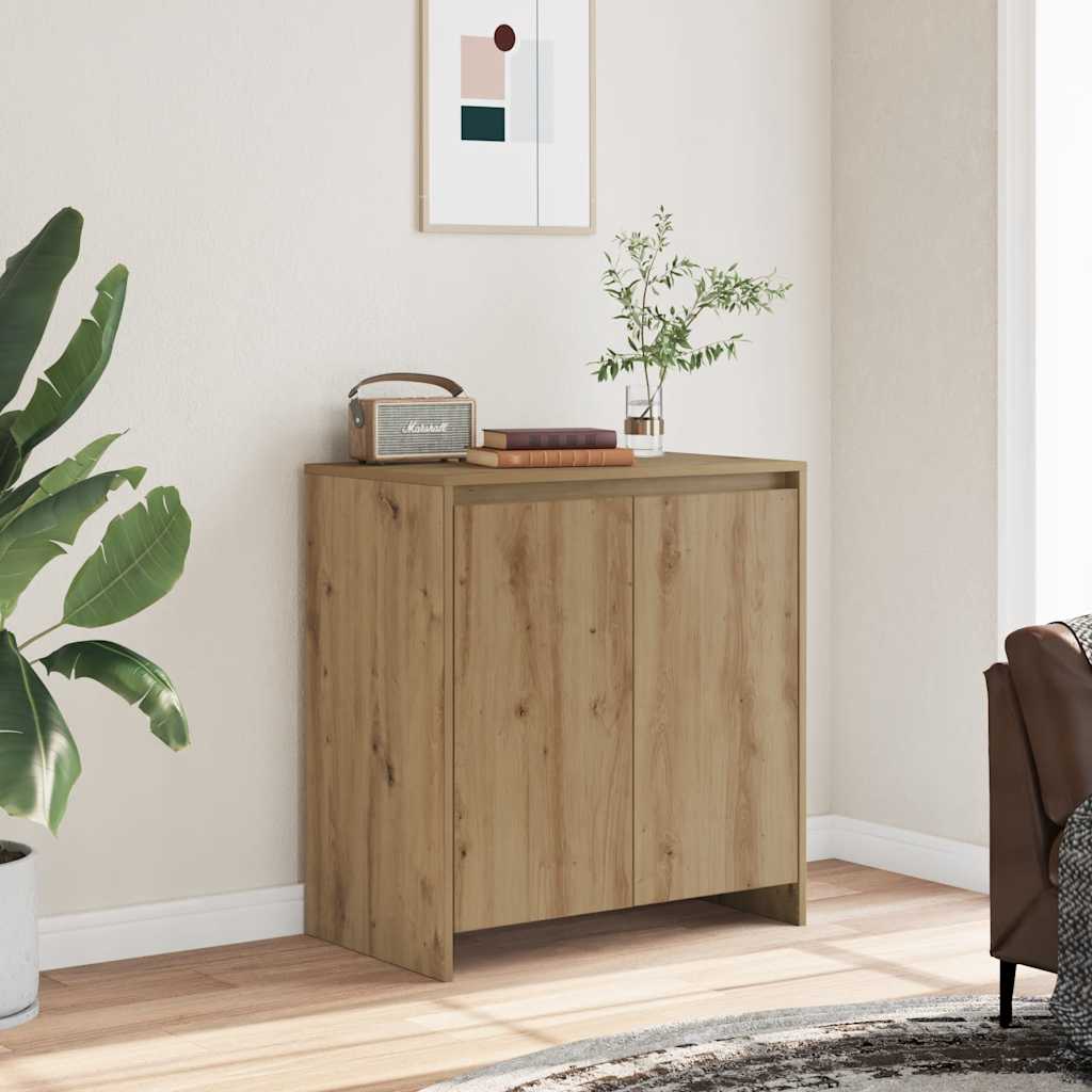 HKH Aparador de derivados de madera 70 x 41 x 75 cm - Roble artesanal