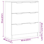HKH Aparador Clásico en Derivados de Madera 60 X 30 X 70 Cm - Roble Artesanal