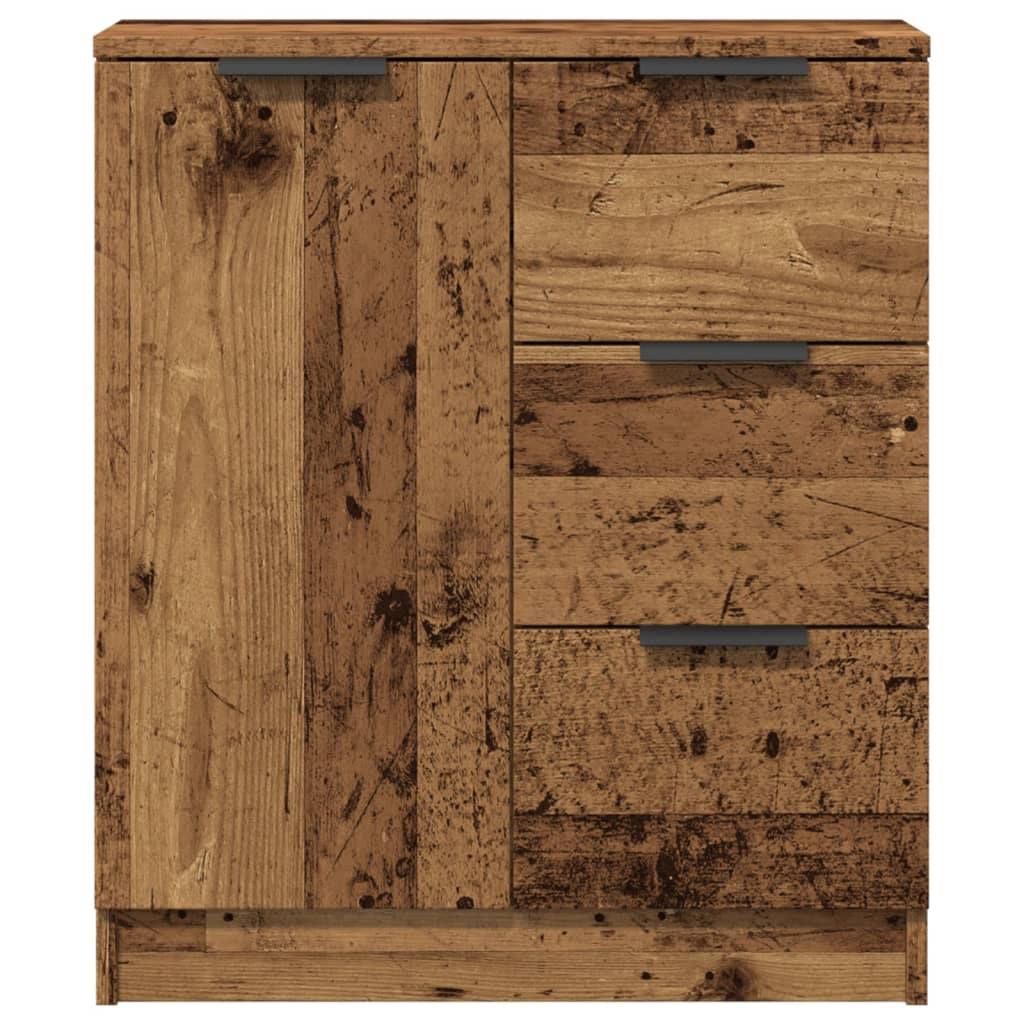 HKH Aparador Clássico em derivados de Madeira com 3 Gavetas 60 X 30 X 70 Cm - Madeira Velha