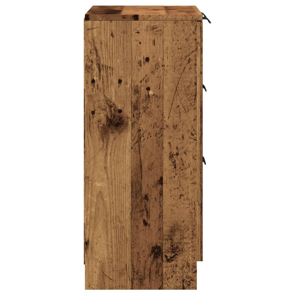 HKH Aparador Clássico em derivados de Madeira com 3 Gavetas 60 X 30 X 70 Cm - Madeira Velha