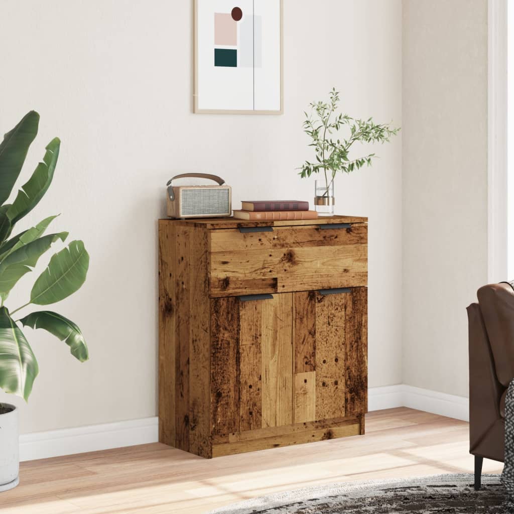 Aparador Clásico HKH de Madera Derivada con 2 Cajones 60 X 30 X 70 Cm - Madera Vieja