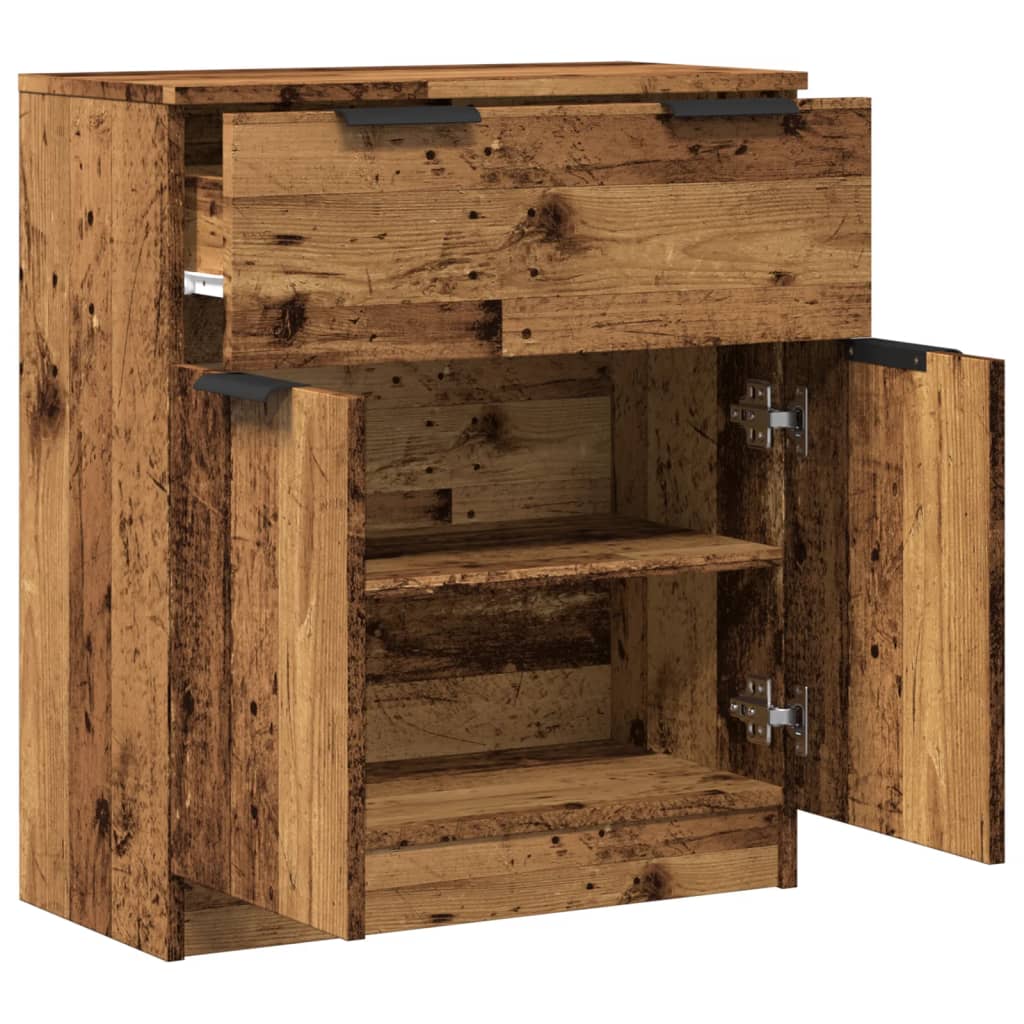 Aparador Clásico HKH de Madera Derivada con 2 Cajones 60 X 30 X 70 Cm - Madera Vieja