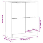 HKH Aparador Moderno en derivados de Madera 60 X 30 X 70 Cm - Madera Vieja
