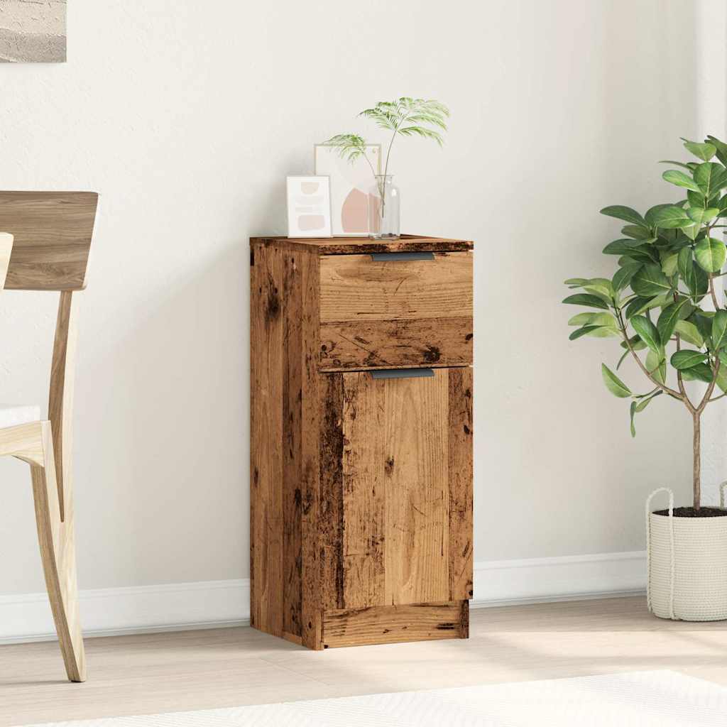 HKH Aparador en derivados de Madera con Una Puerta y Un Cajón 30 X 30 X 70 Cm - Madera Vieja