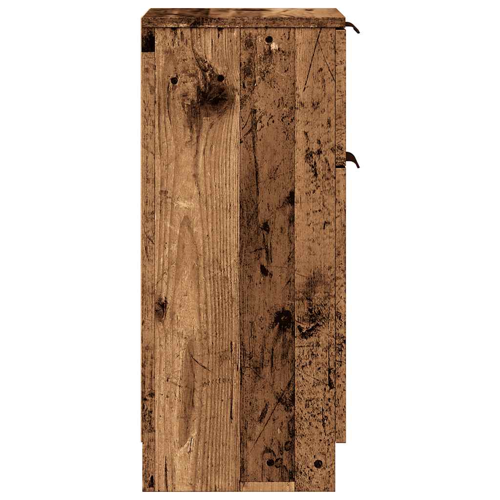 HKH Aparador em derivados de Madeira com Uma Porta e Uma Gaveta 30 X 30 X 70 Cm - Madeira Velha
