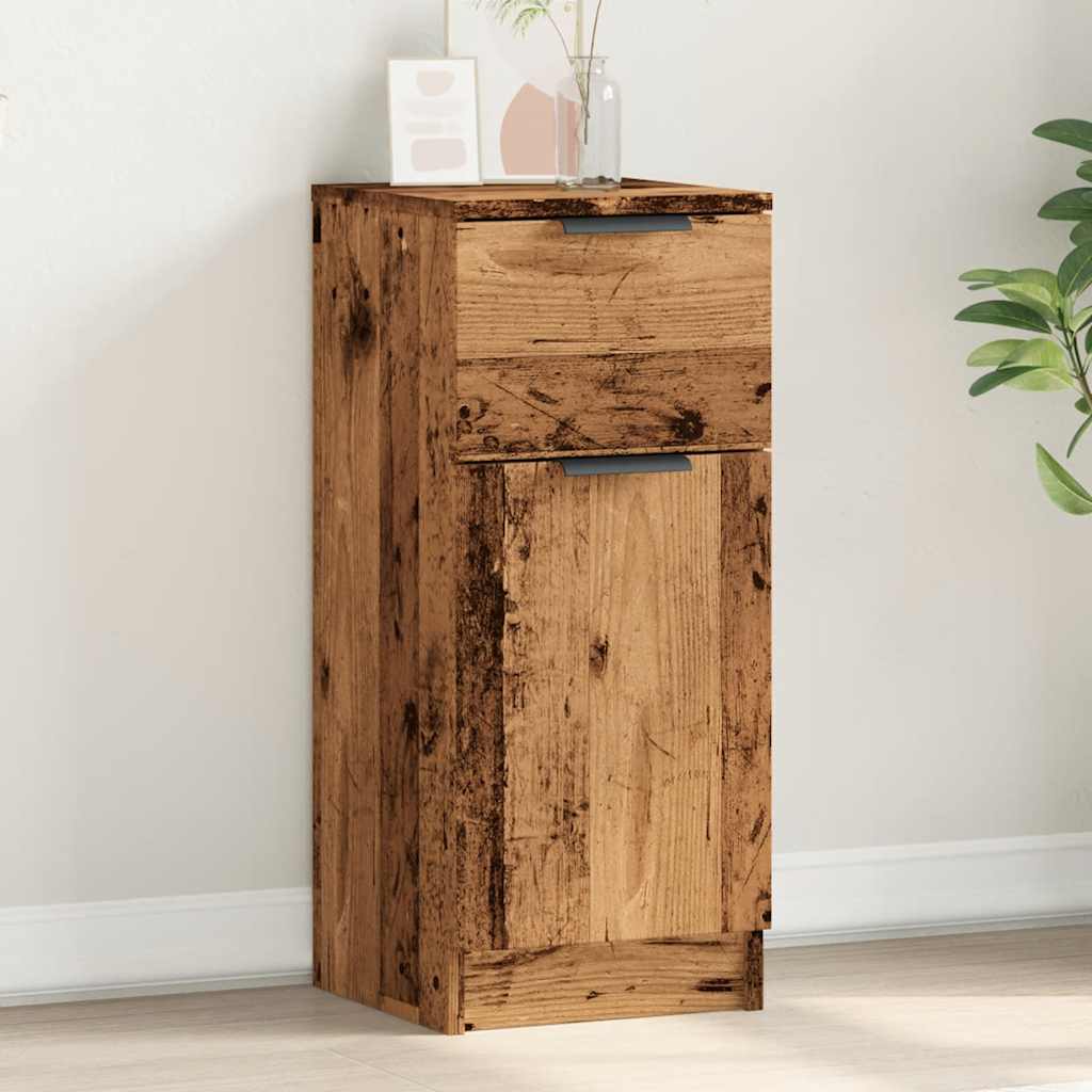HKH Aparador en derivados de Madera con Una Puerta y Un Cajón 30 X 30 X 70 Cm - Madera Vieja