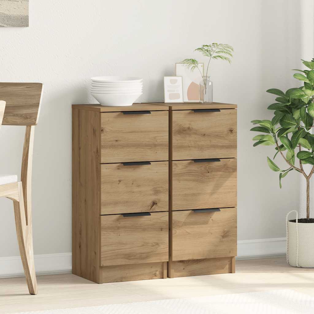 HKH Aparadores 2Piezas en derivados de Madera 30 X 30 X 70 Cm - Roble Artesano