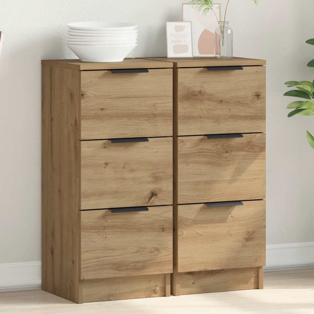 HKH Aparadores 2Piezas en derivados de Madera 30 X 30 X 70 Cm - Roble Artesano