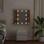 HKH Armário Espelhado com LED em Carvalho Artisiano - 70x16,5x60 Cm