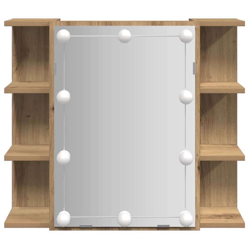 HKH Armário Espelhado com LED em Carvalho Artisiano - 70x16,5x60 Cm