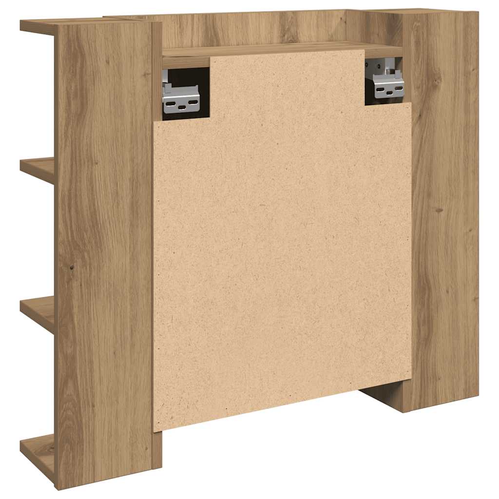HKH Armário Espelhado com LED em Carvalho Artisiano - 70x16,5x60 Cm