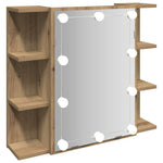 HKH Armário Espelhado com LED em Carvalho Artisiano - 70x16,5x60 Cm