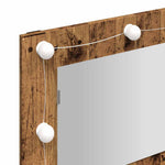 HKH Armário Espelhado com Luzes LED em Madeira Velha - 90x31,5x62 Cm