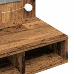 HKH Armário Espelhado com Luzes LED em Madeira Velha - 90x31,5x62 Cm