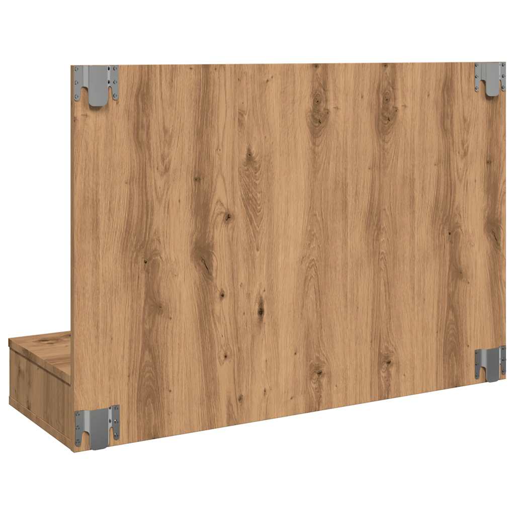 HKH Armário com Espelho com LED em Carvalho Artesanal - 90x31,5x62 Cm