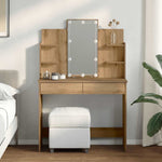 HKH Toucador com Luzes LED Cor em Carvalho Artisiano - 96x40x142 Cm