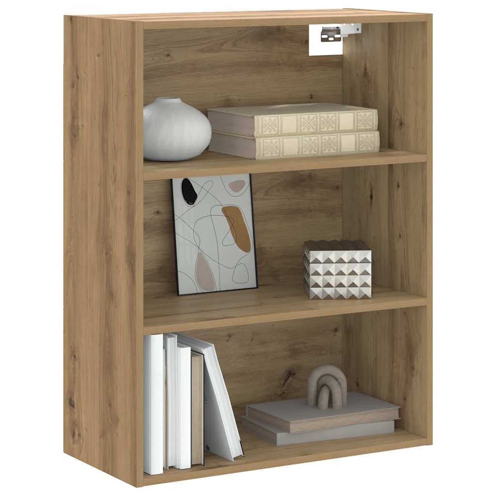 HKH Armario de Pared Flotante de Madera 69,5 X 32,5 X 90 Cm - Roble Artesanal