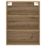 HKH Armario de Pared Flotante de Madera 69,5 X 32,5 X 90 Cm - Roble Artesanal
