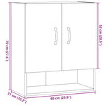HKH Armario de Pared en Madera Antigua - 60x31x70 Cm